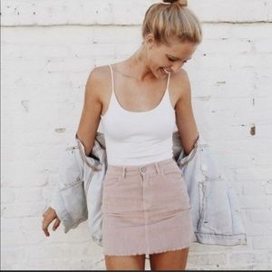 Brandy Melville Pink Corduroy Skirt